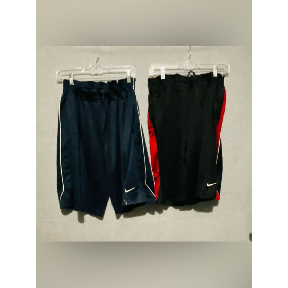 Nike Basketball Shorts Lot 2pc L Navy Black Painted Distressed Grunge Workwear